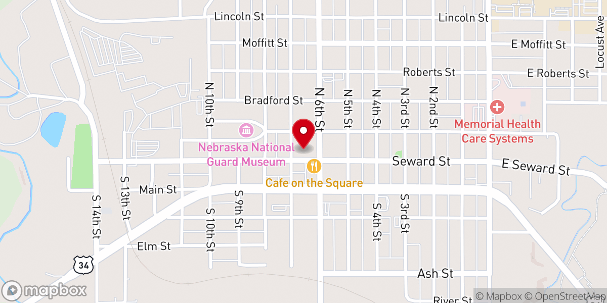Map showing location of Merle's Flower Shop