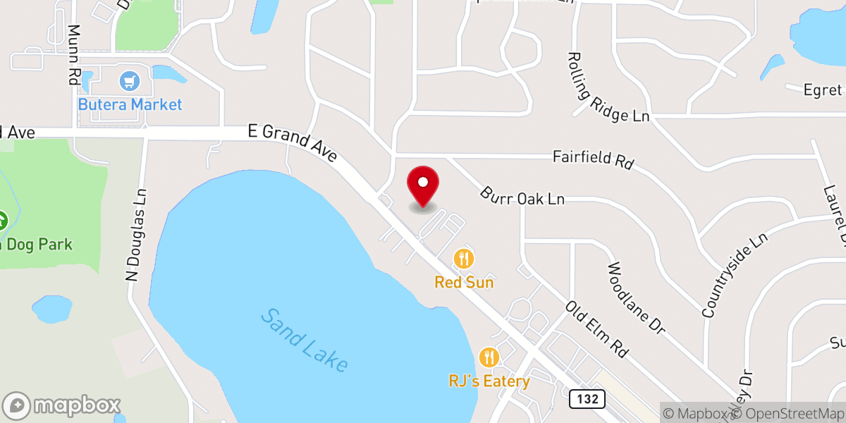 Map showing location of St. Mark Lutheran Church