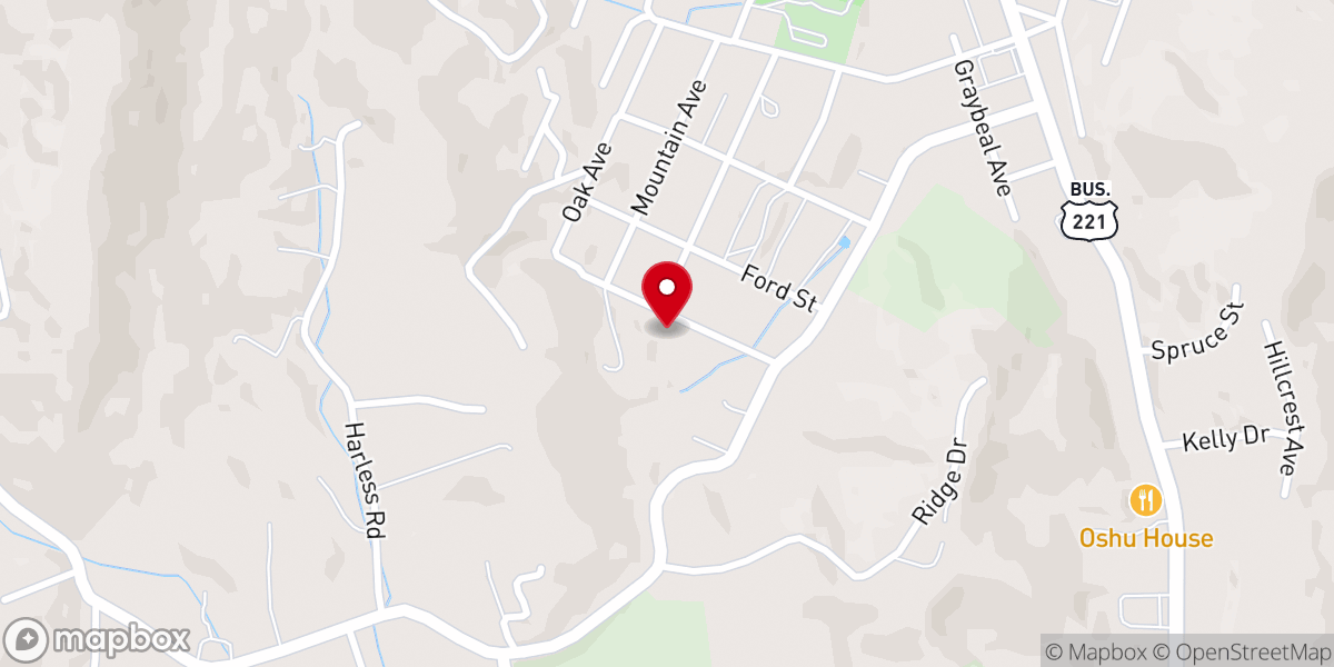 Map showing location of Restoration Church of Ashe