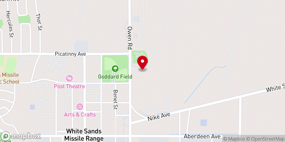 Map showing location of White Sands Missile Range Museum