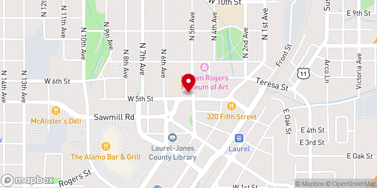 Map showing location of First-Trinity Presbyterian Church