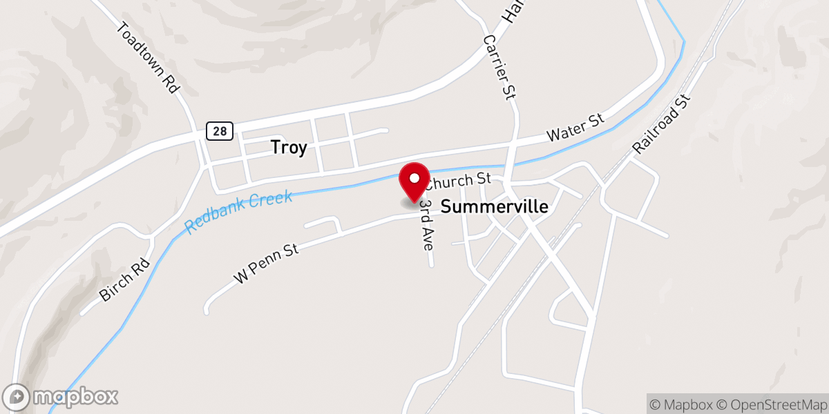 Map showing location of United Methodist Church