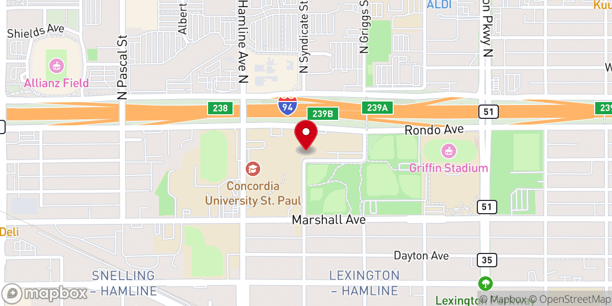 Map showing location of Graebner Memorial Chapel
