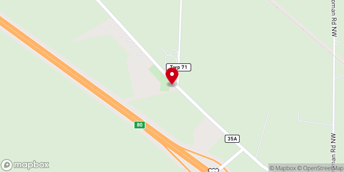 Map showing location of Sugar Creek Baptist Church