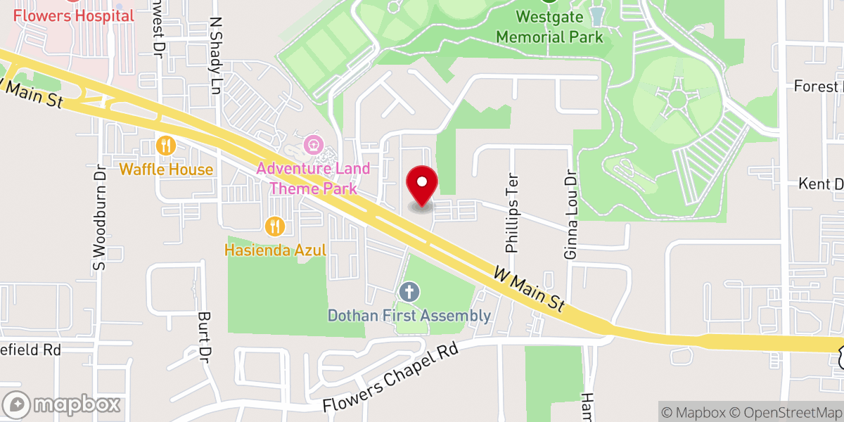 Map showing location of Covenant Dothan Recreation