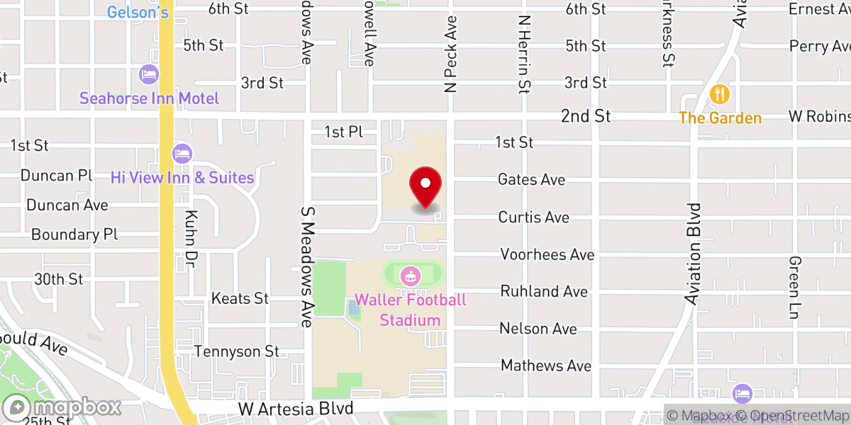 Map showing location of Manhattan Beach Community Church
