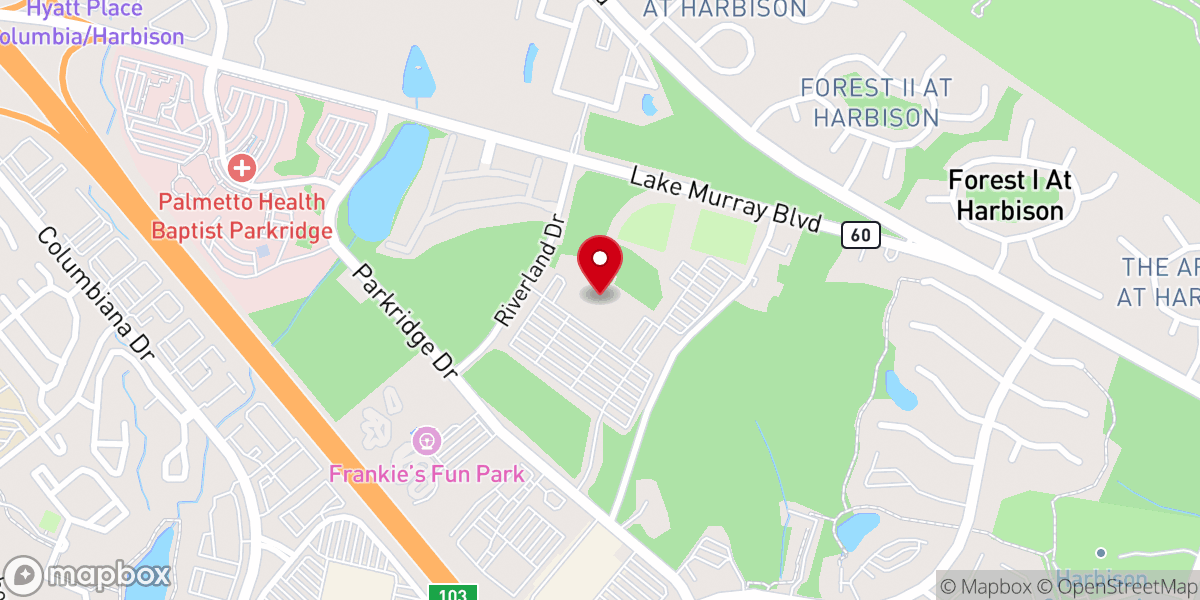 Map showing location of Riverland Hills Baptist Church
