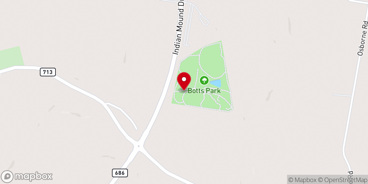 Map showing location of Botts Park