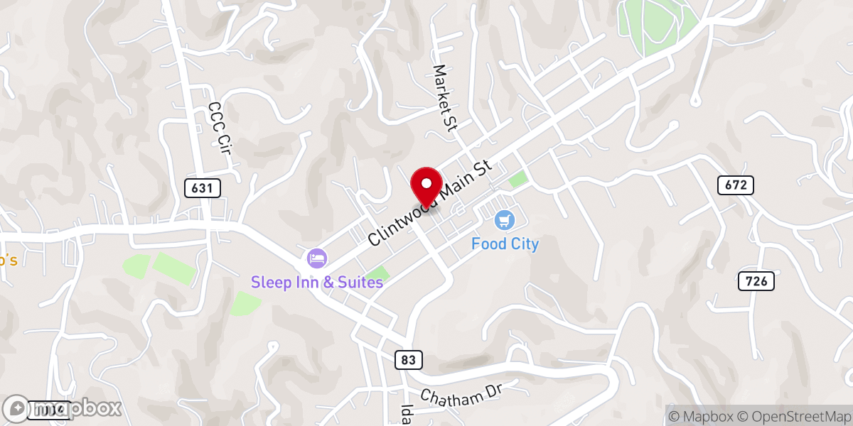 Map showing location of Georges Fork Free Will Baptist