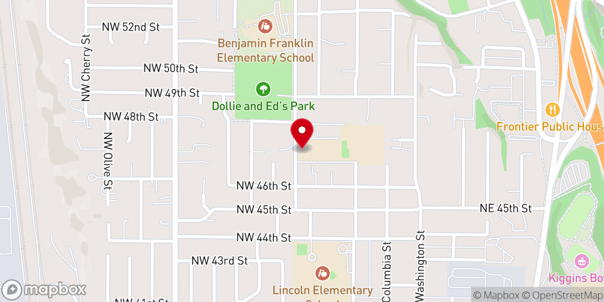 Map showing location of Our Lady of Lourdes Catholic Church