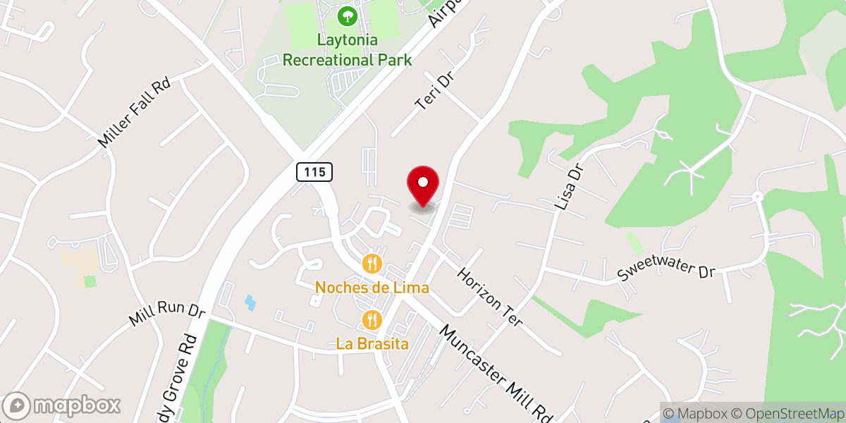 Map showing location of St. Luke's Lutheran Church