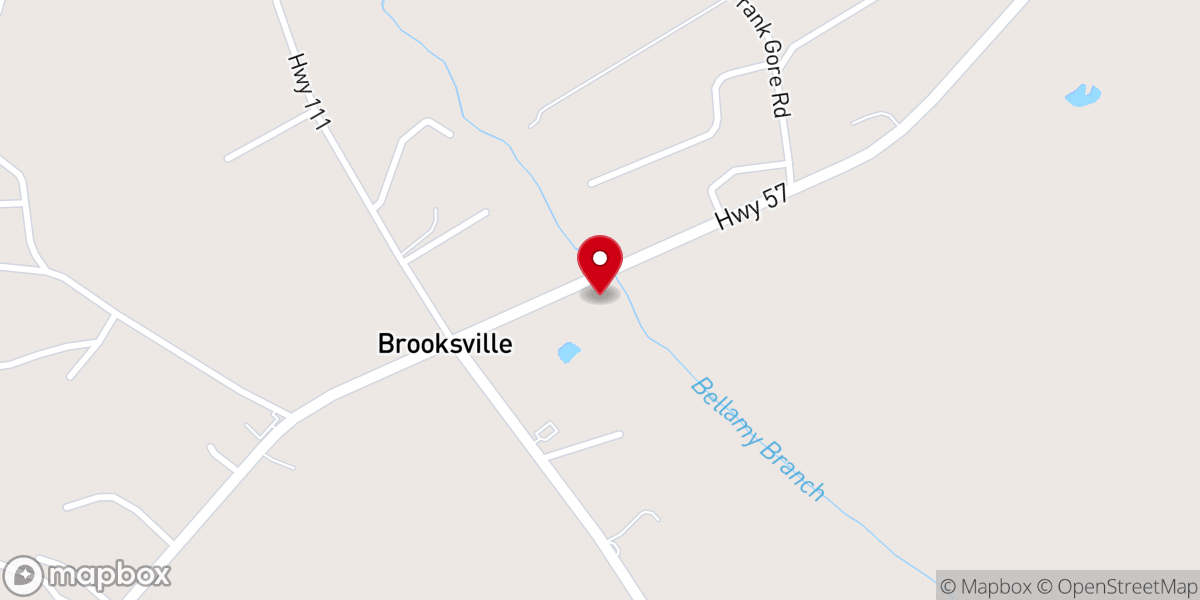 Map showing location of Pleasant Plain Baptist Church