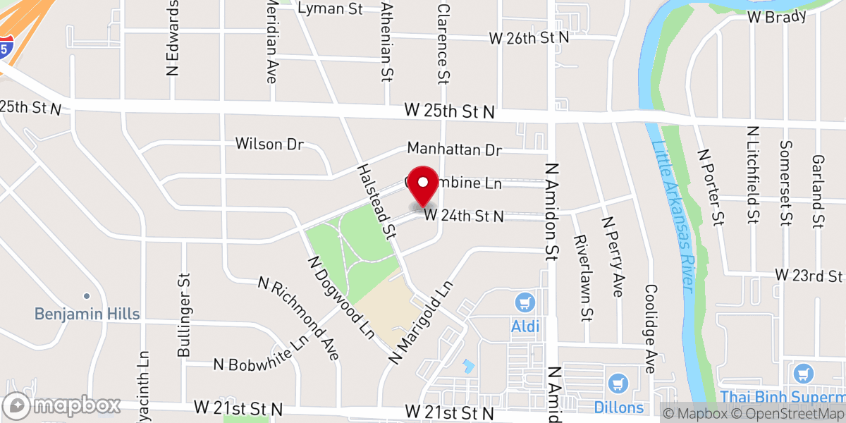 Map showing location of First Evangelical Methodist Church