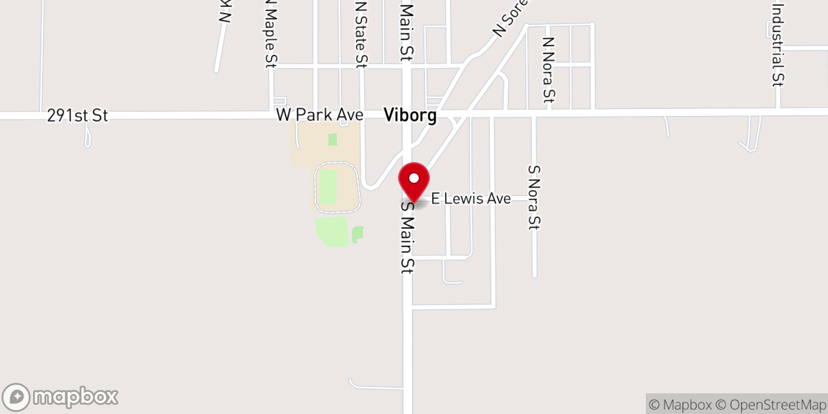 Map showing location of Viborg United Methodist Church