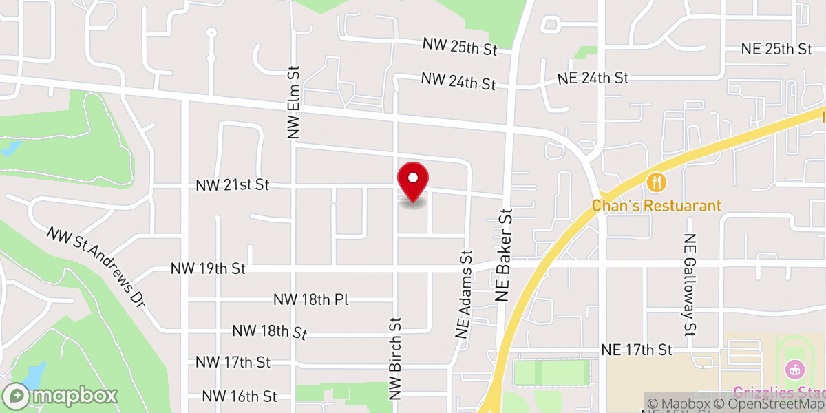 Map showing location of McMinnville Apostolic Church