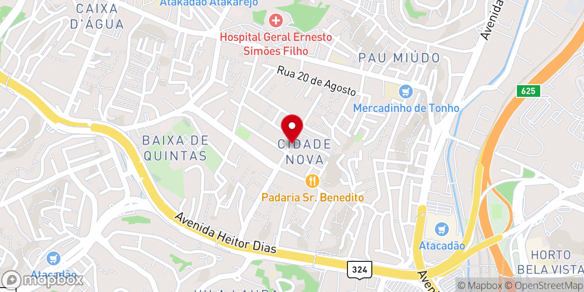 Map showing location of Assembleia de Deus em Salvador - Cidade Nova II
