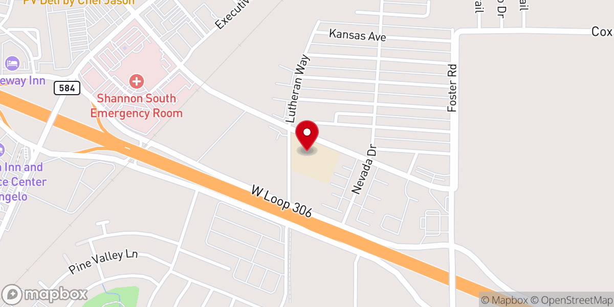 Map showing location of Trinity Lutheran School