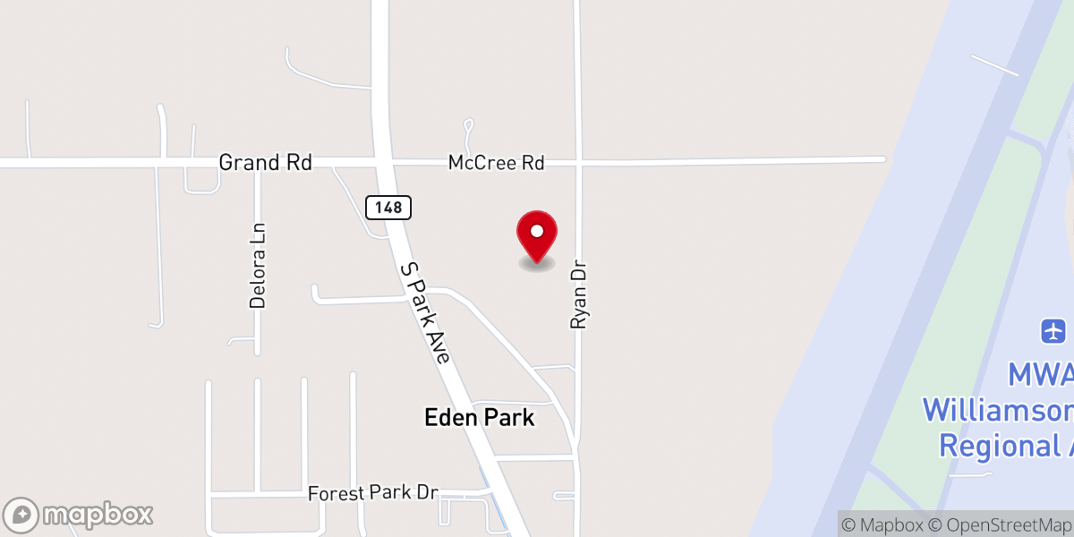 Map showing location of Lone Oak Baptist Church