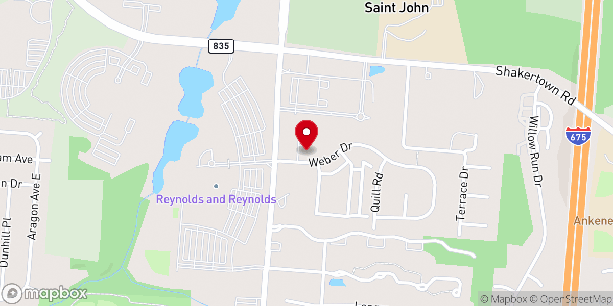 Map showing location of Church at Beavercreek - Lacy Hawkins, Minister