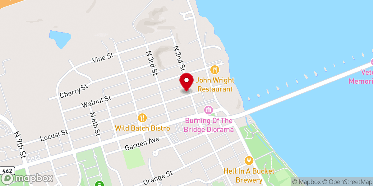Map showing location of Wrightsville Presbyterian Church