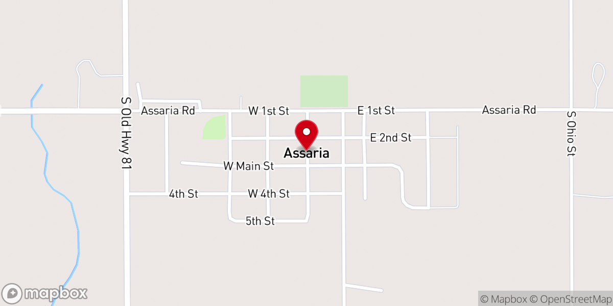 Map showing location of Assaria