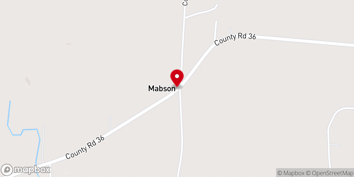 Map showing location of Mabson United Methodist Church