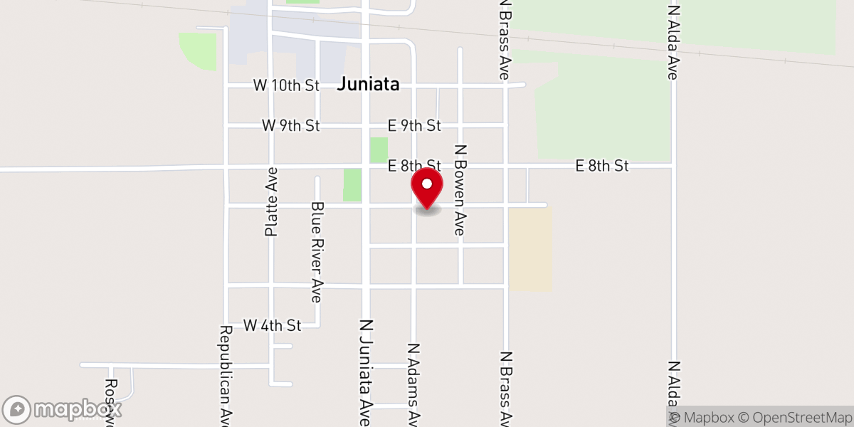 Map showing location of Juniata United Methodist Church