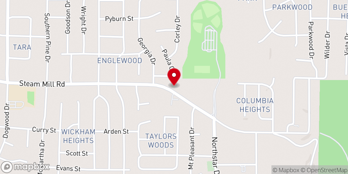 Map showing location of Peters Chapel AME Church