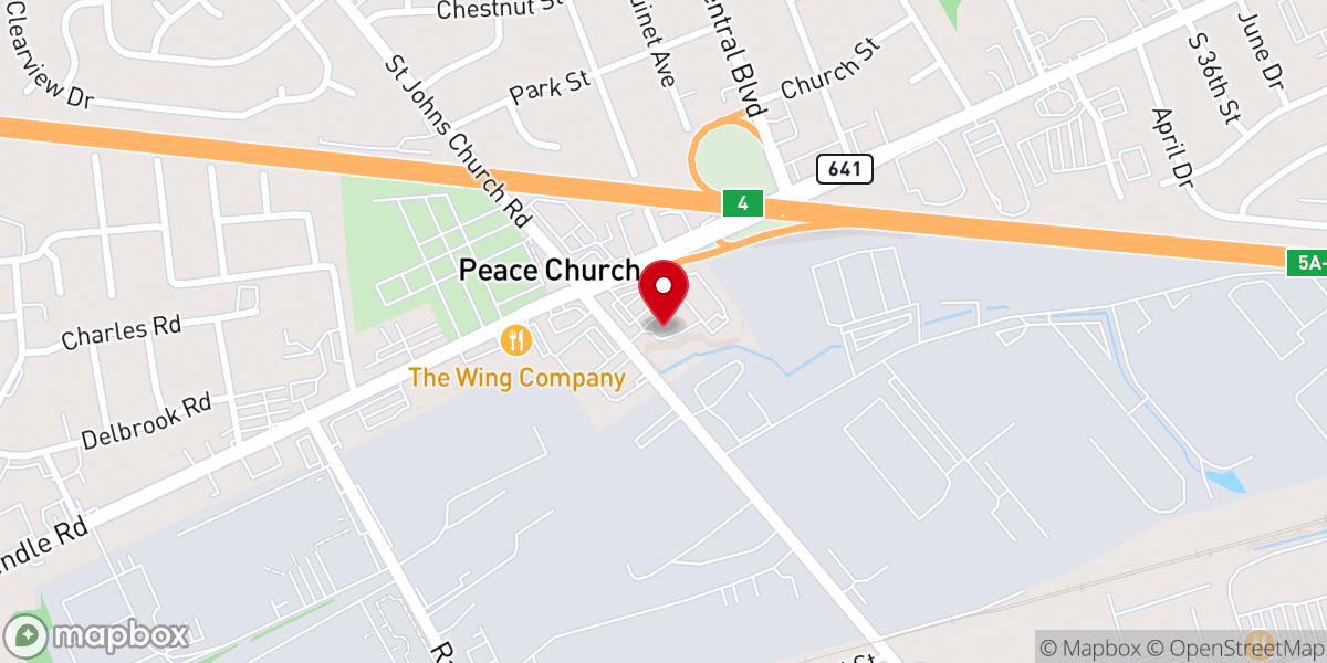 Map showing location of St. John's Center