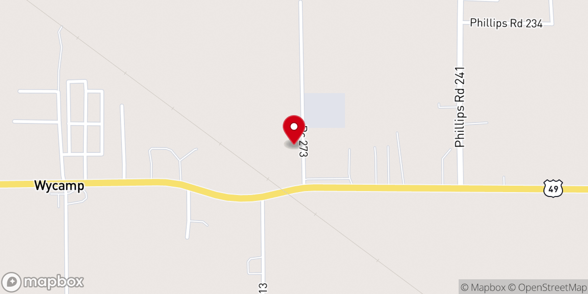 Map showing location of Wycamp Missionary Church