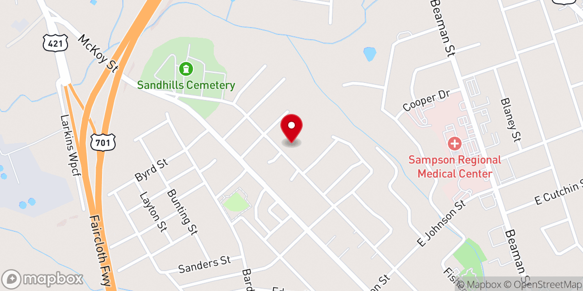 Map showing location of New Life Outreach Ministries