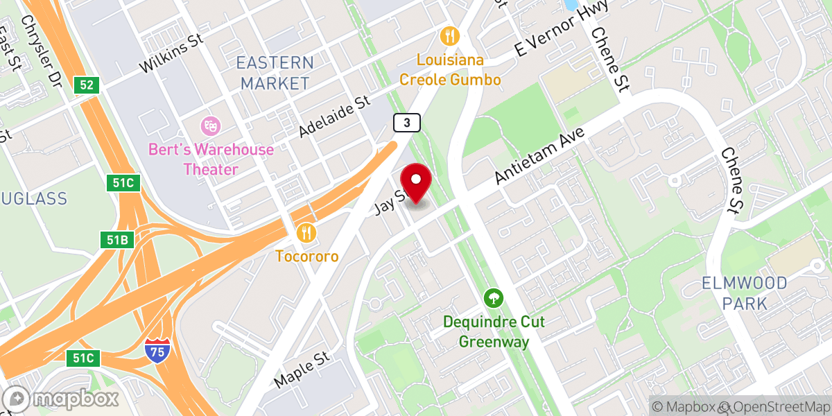 Map showing location of Parish Hall