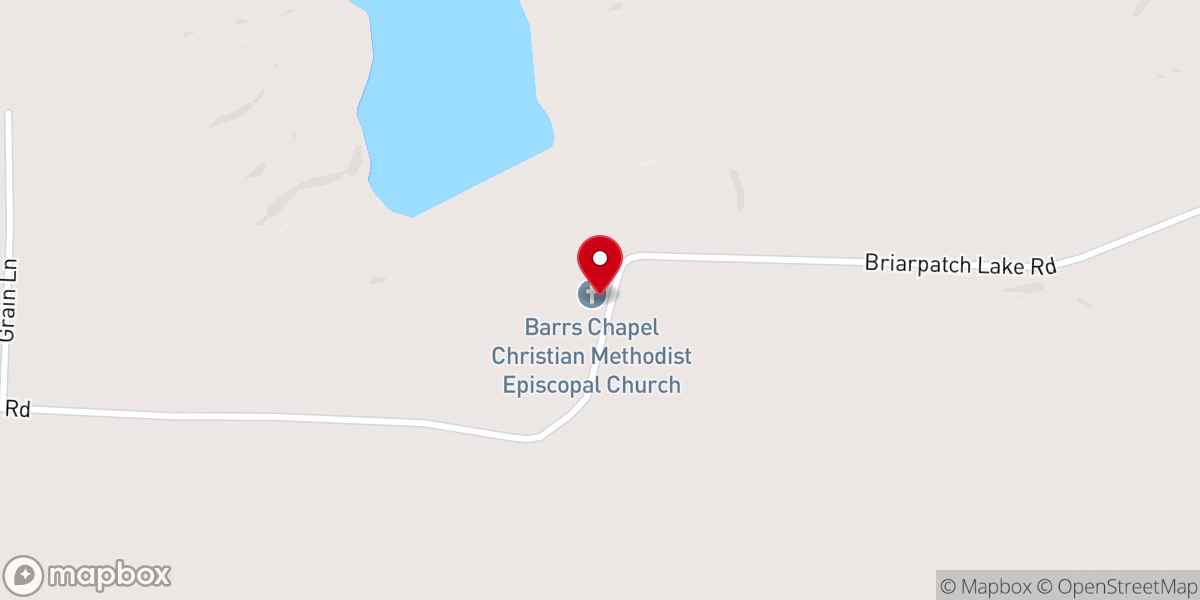Map showing location of Barr's Chapel Church