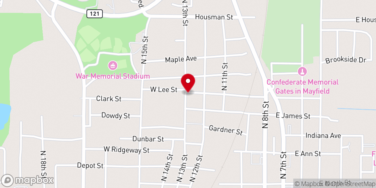Map showing location of Lee Street Church of Christ