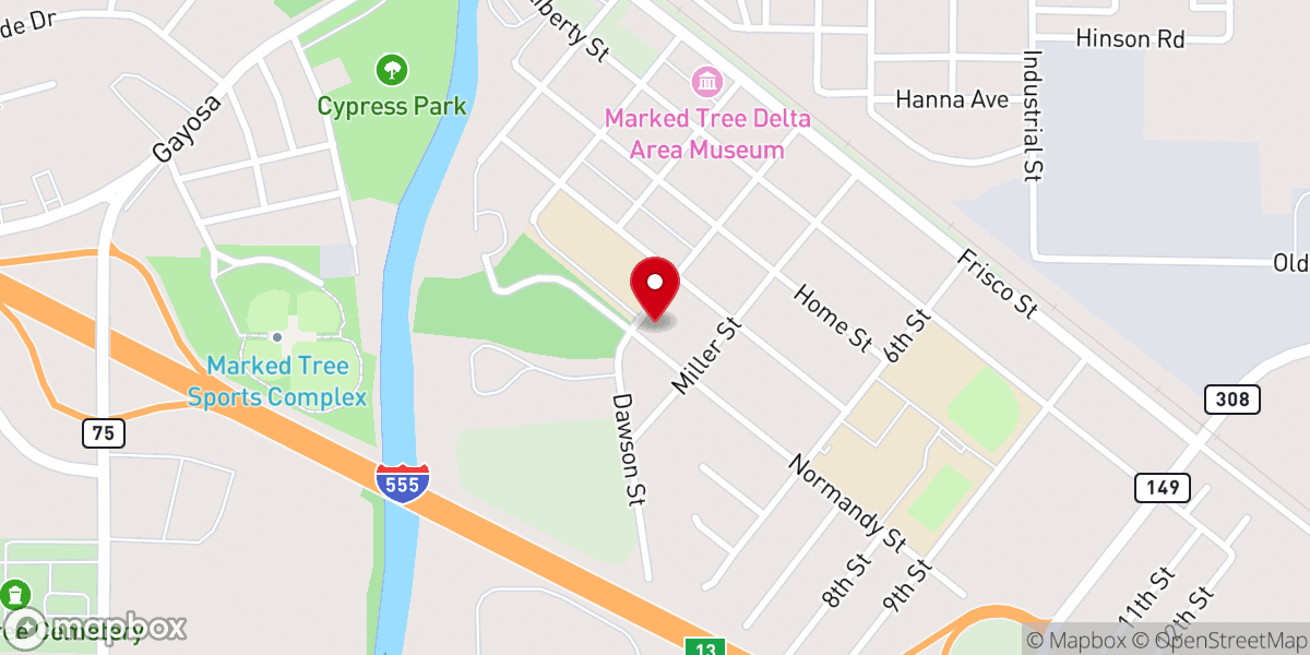 Map showing location of St. Norbert Catholic Church