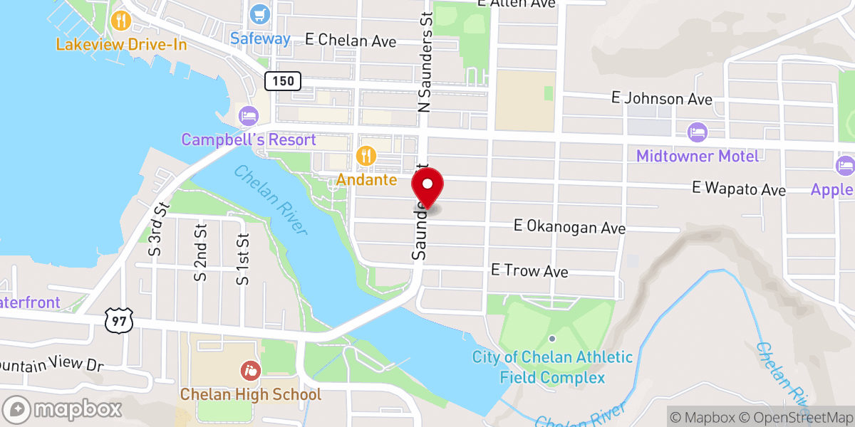 Map showing location of Chelan Church of the Nazarene
