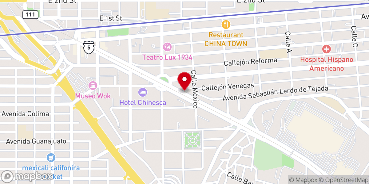 Map showing location of Iglesia Bautista China de Mexicali