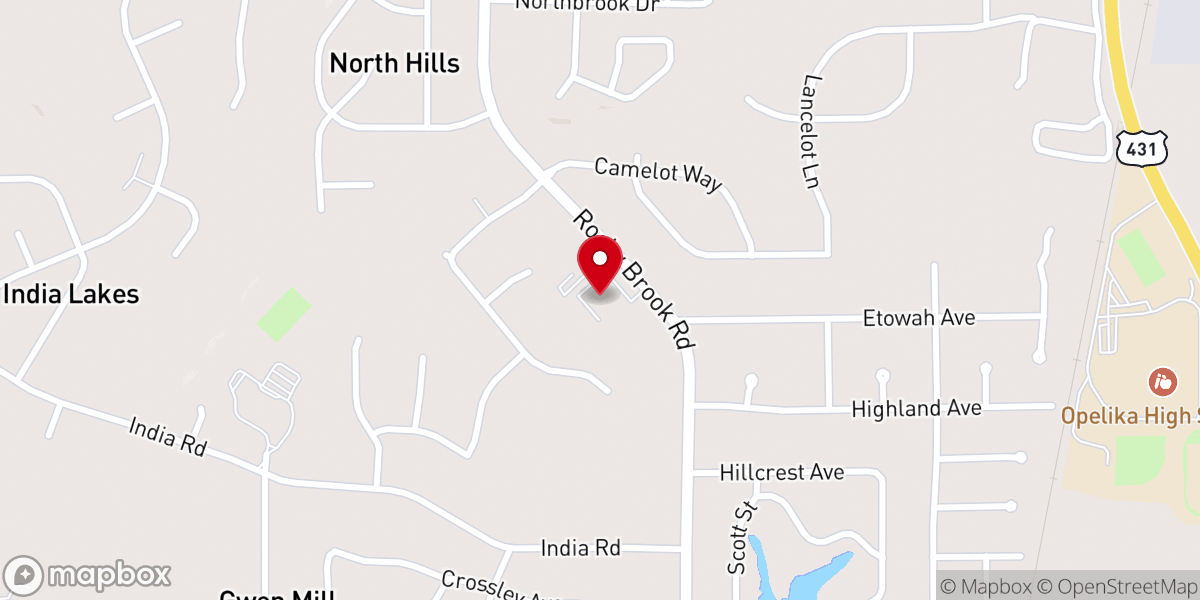 Map showing location of Auburn-Opelika Korean Church