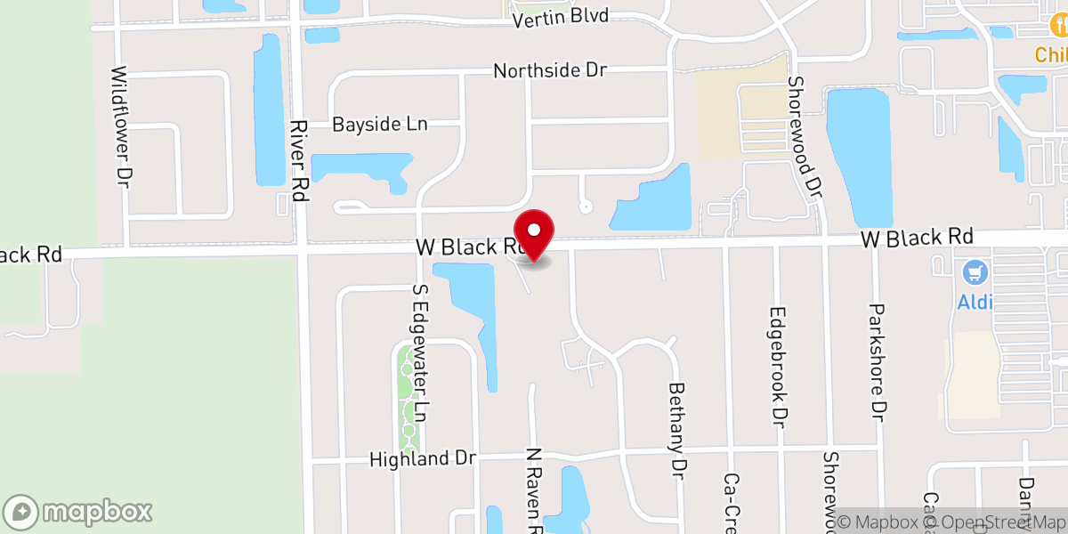 Map showing location of Westview Baptist Church