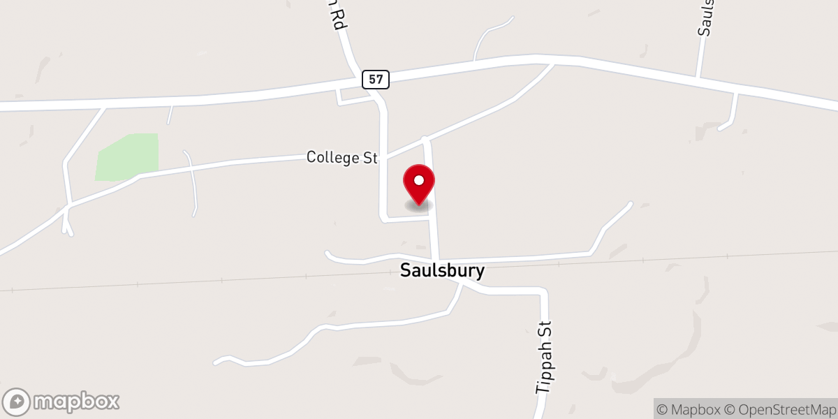Map showing location of Saulsbury Baptist Church