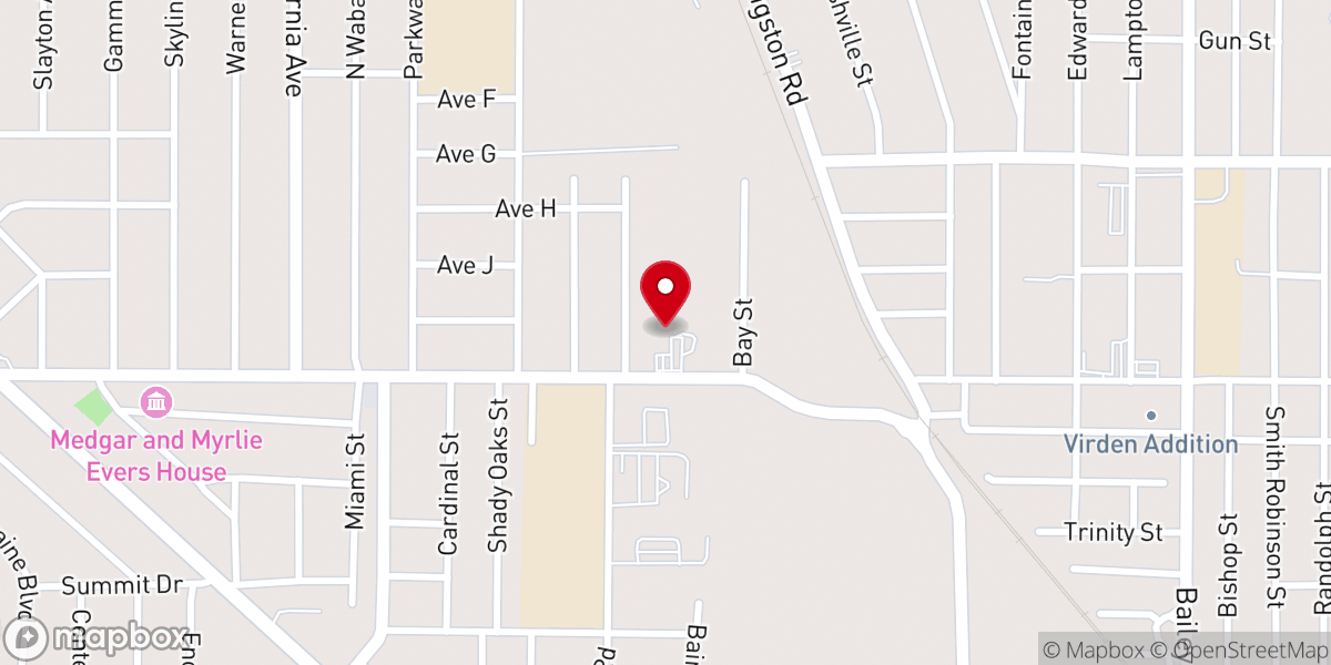 Map showing location of Saint Peter Missionary Baptist Church