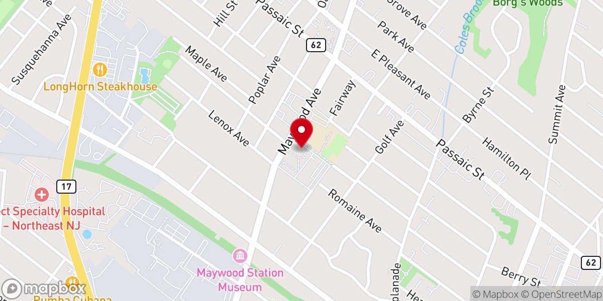 Map showing location of Our Lady Queen of Peace Parish Center