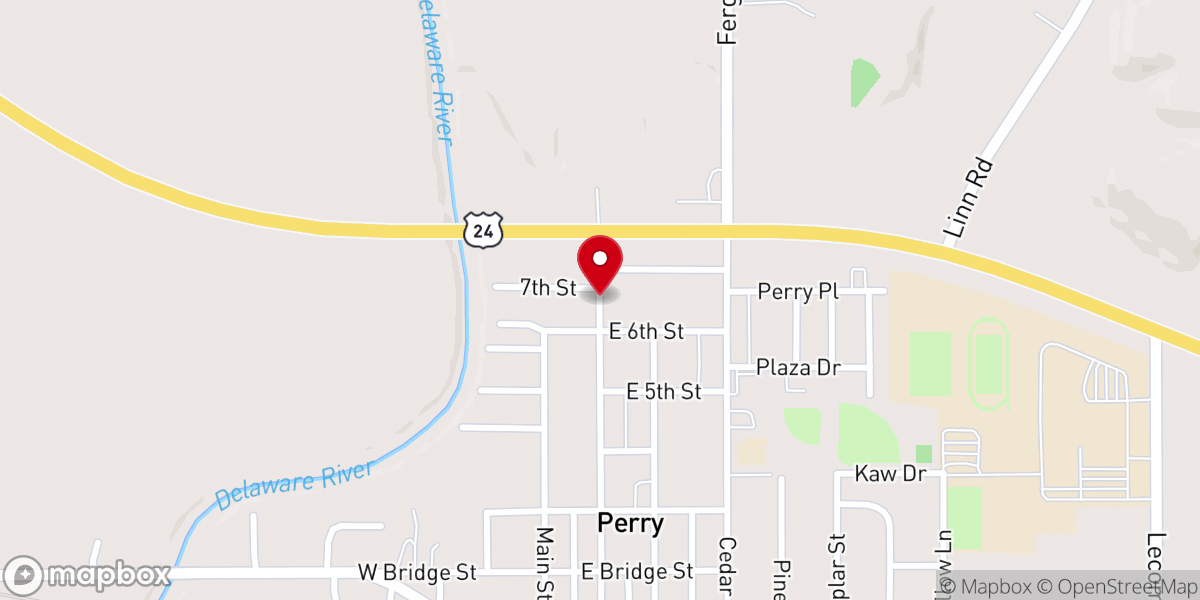 Map showing location of First Baptist of Perry