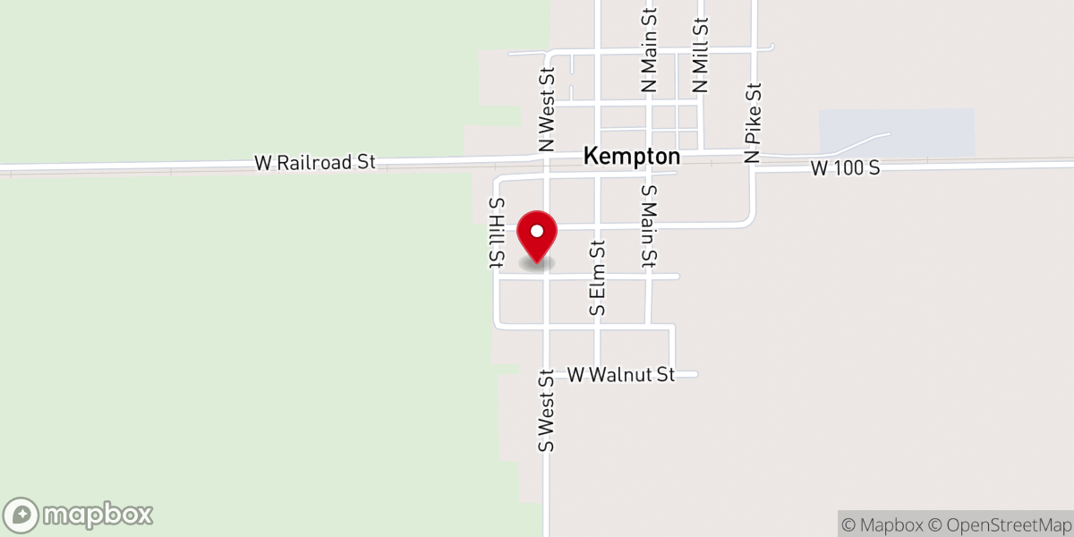 Map showing location of Kempton Methodist Episcopal Church