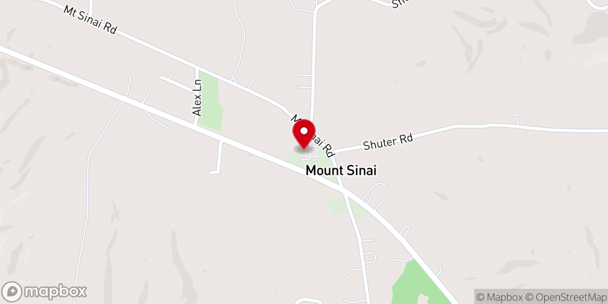 Map showing location of Mt Sinai United Methodist Church