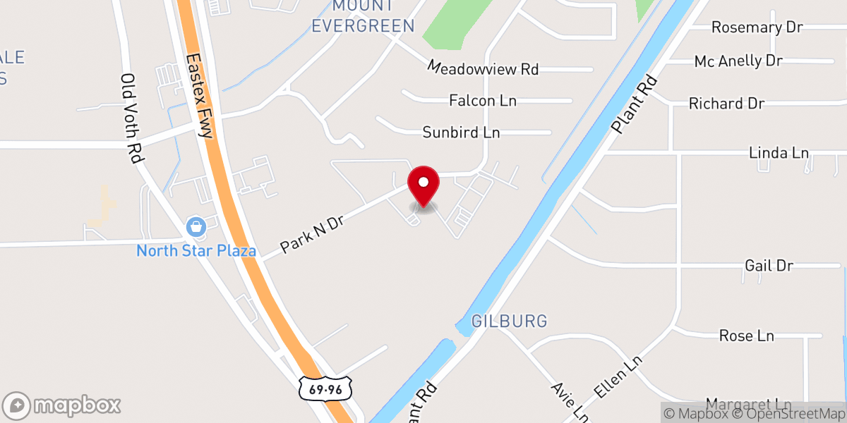 Map showing location of Park North Baptist Church