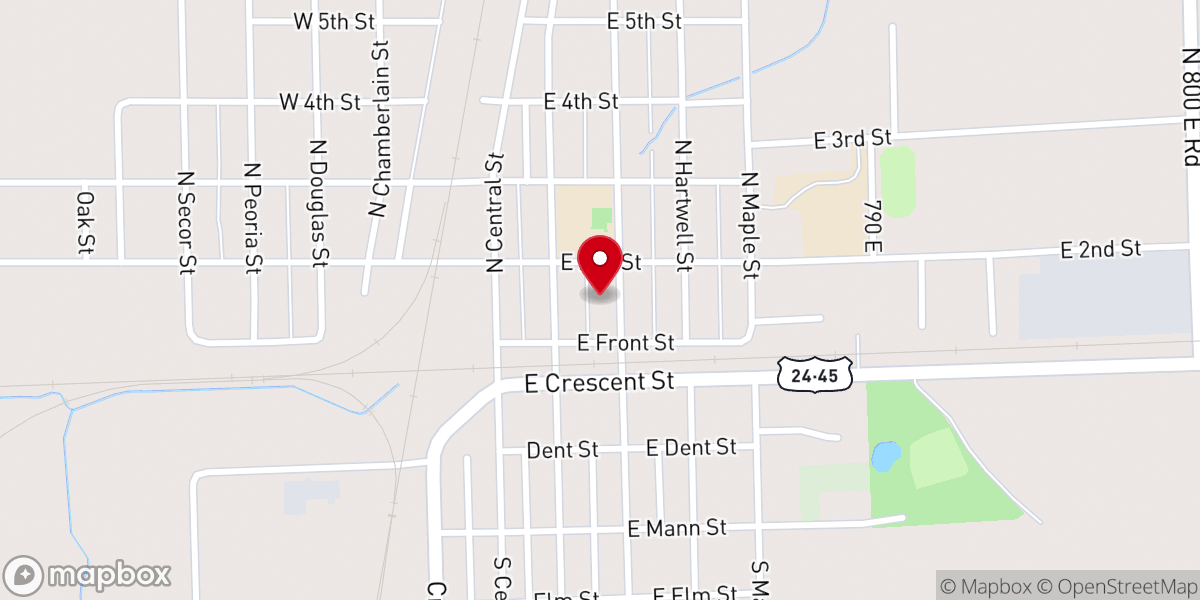 Map showing location of St Paul Lutheran Church