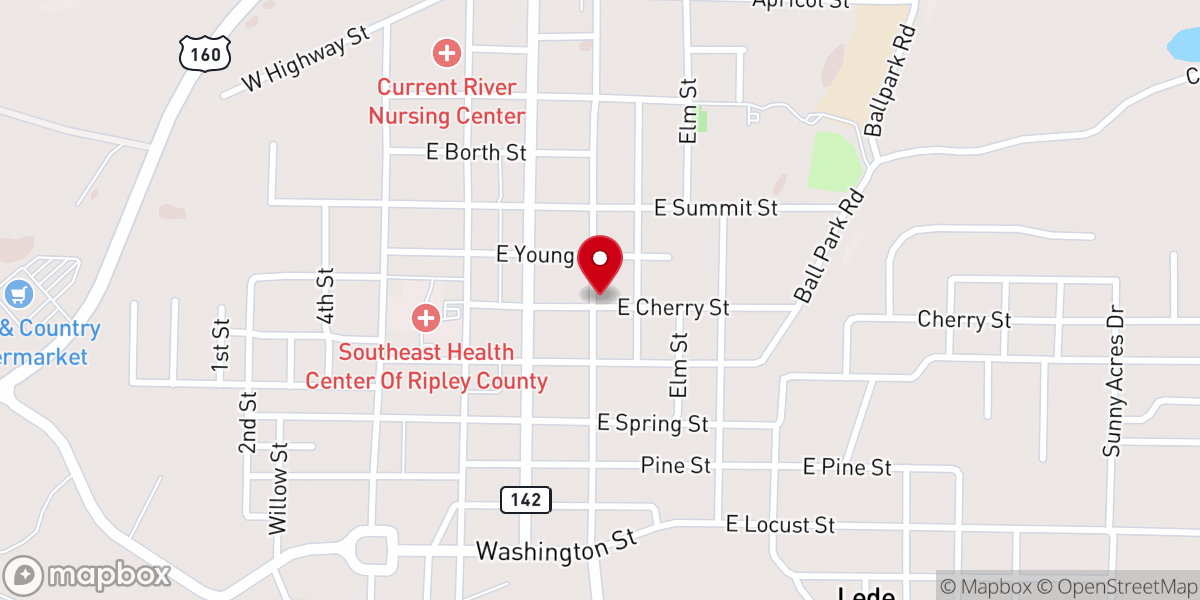 Map showing location of First Christian Church