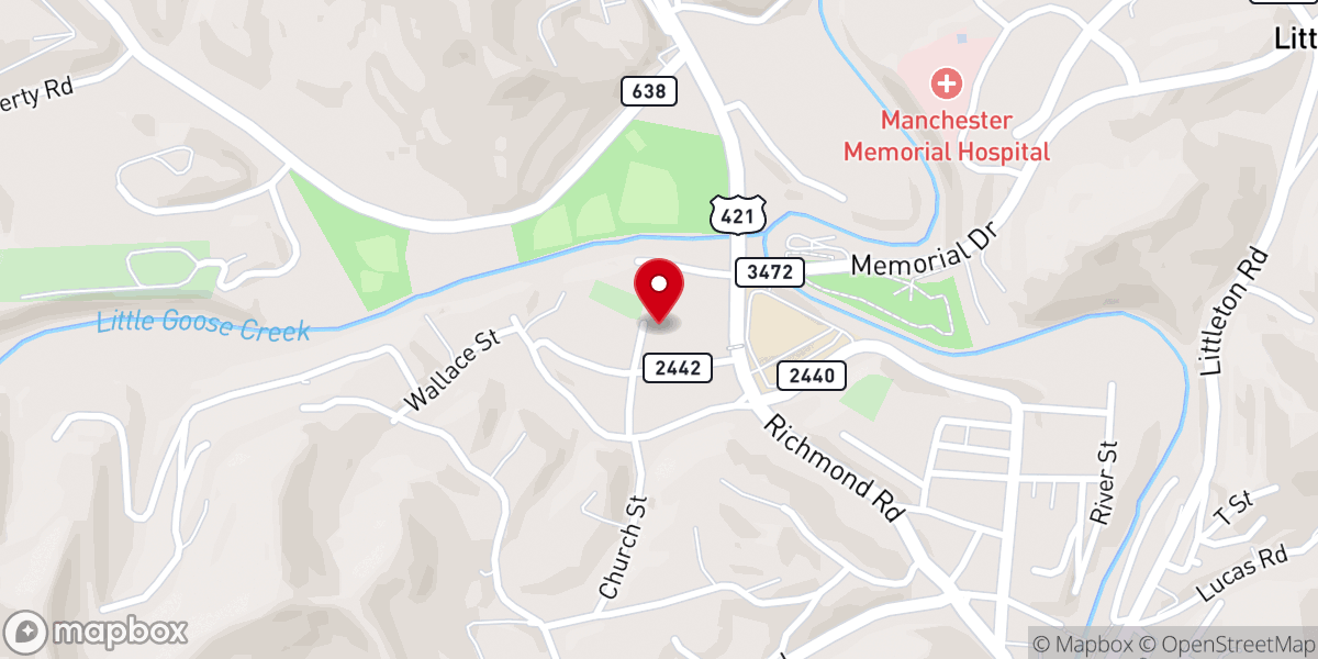 Map showing location of City of Manchester