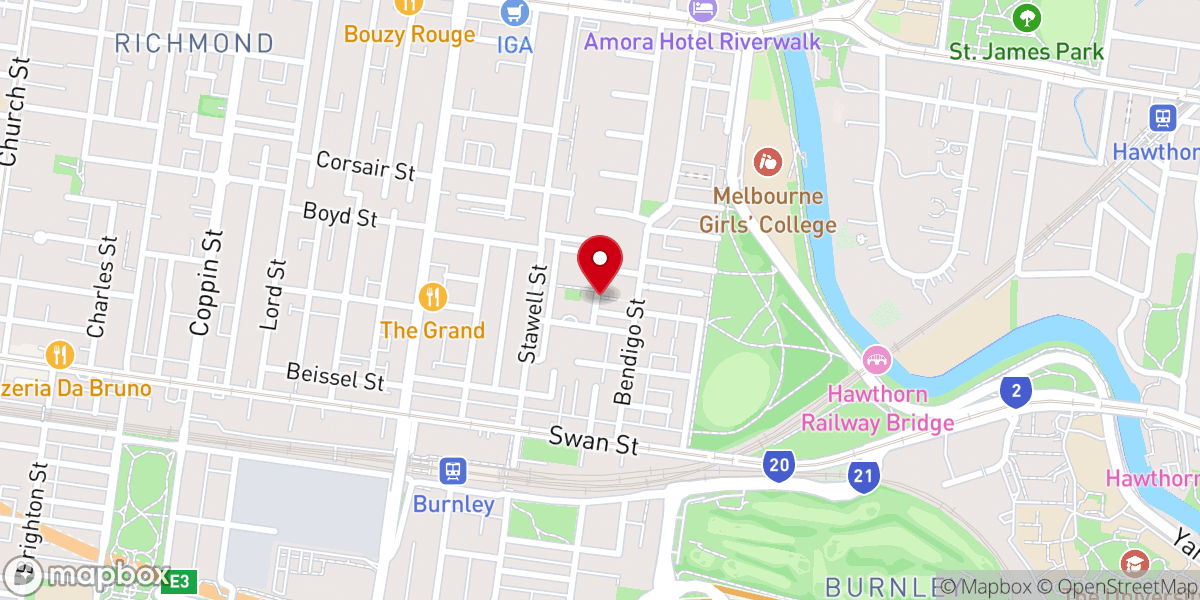 Map showing location of Revolution City Church Melbourne